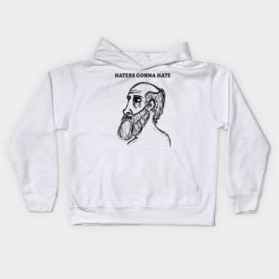 Sad Hippocrates (Transparent Large Print) Kids Hoodie